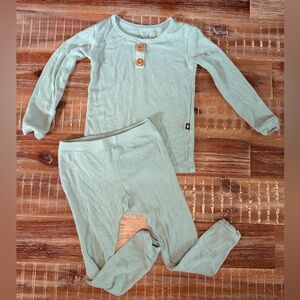 Kyte Baby Ribbed Henley set in Thyme 2T